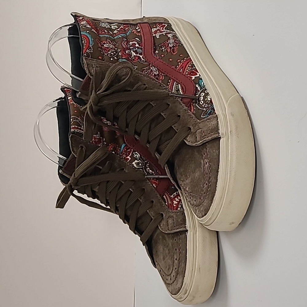 Vans sk8 Paisley Brown Suade High Tops - Womens 6.5 Or Mens 5
